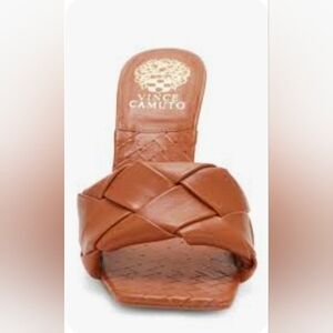 Vince Camuto Tan Woven Leather Sandals